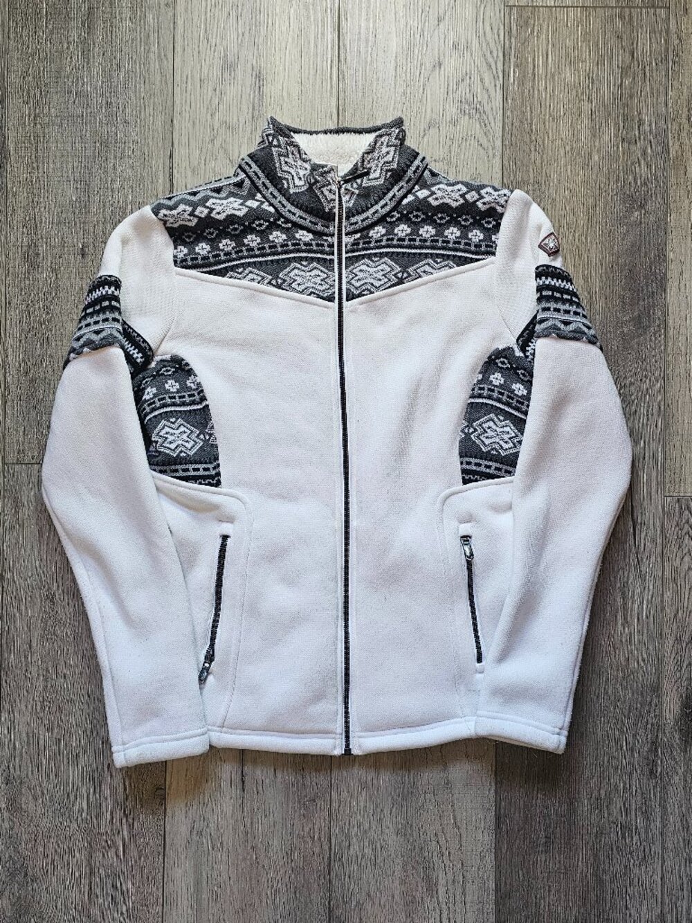 SPYDER Full Zip Fleece Jacket Women’s  US Ski Team Fair Isle Sherpa Lined